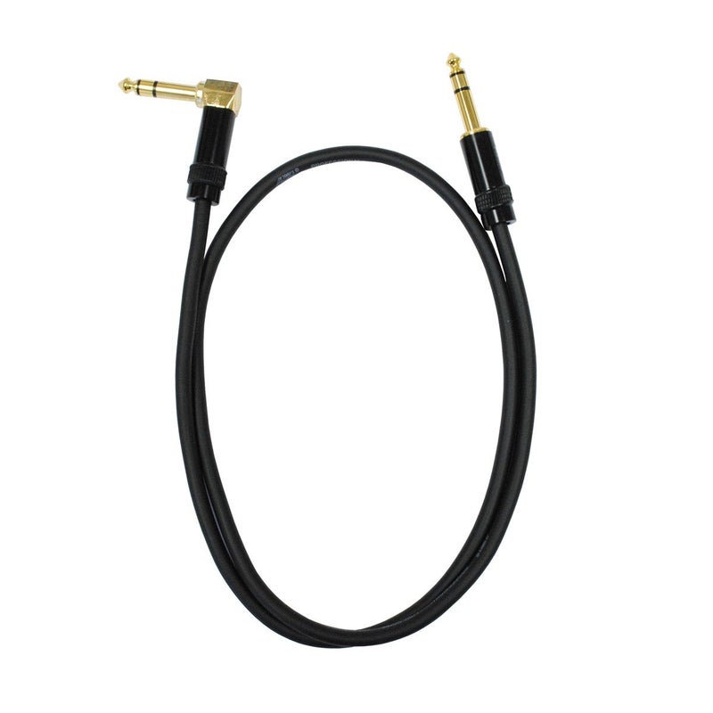 Audio 2000s E26103 1/4" TRS Right Angle to 1/4" TRS 3 Feet Cable
